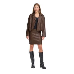 Ichi IHKILAVI Mini Skirt 2025 Fall Release, Size 36 (Med) Color Coffee Bean